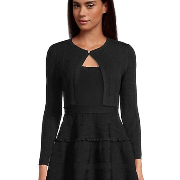 BNWT Needle and Thread Pointelle Knit Crop Cardigan - Emerald - size 10 - Picture 1 of 11